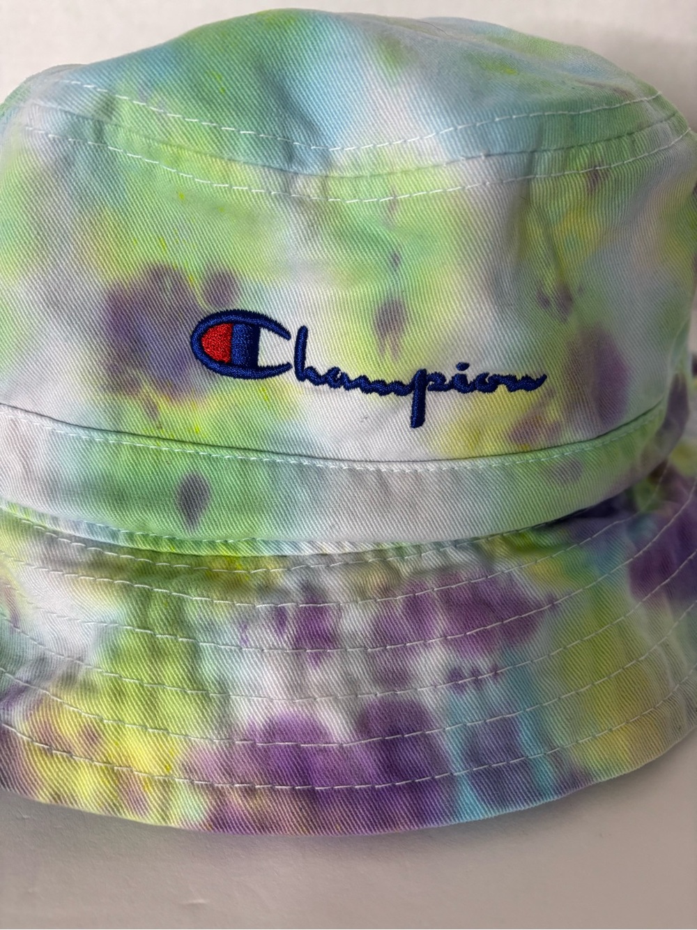 Champion Tie-Dye Bucket Hat in Green, Purple, Blue, Yellow